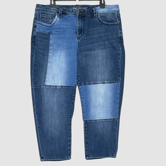 Lane Bryant Women's size 14 Mid-rise Blue Capri - Picture 1 of 14